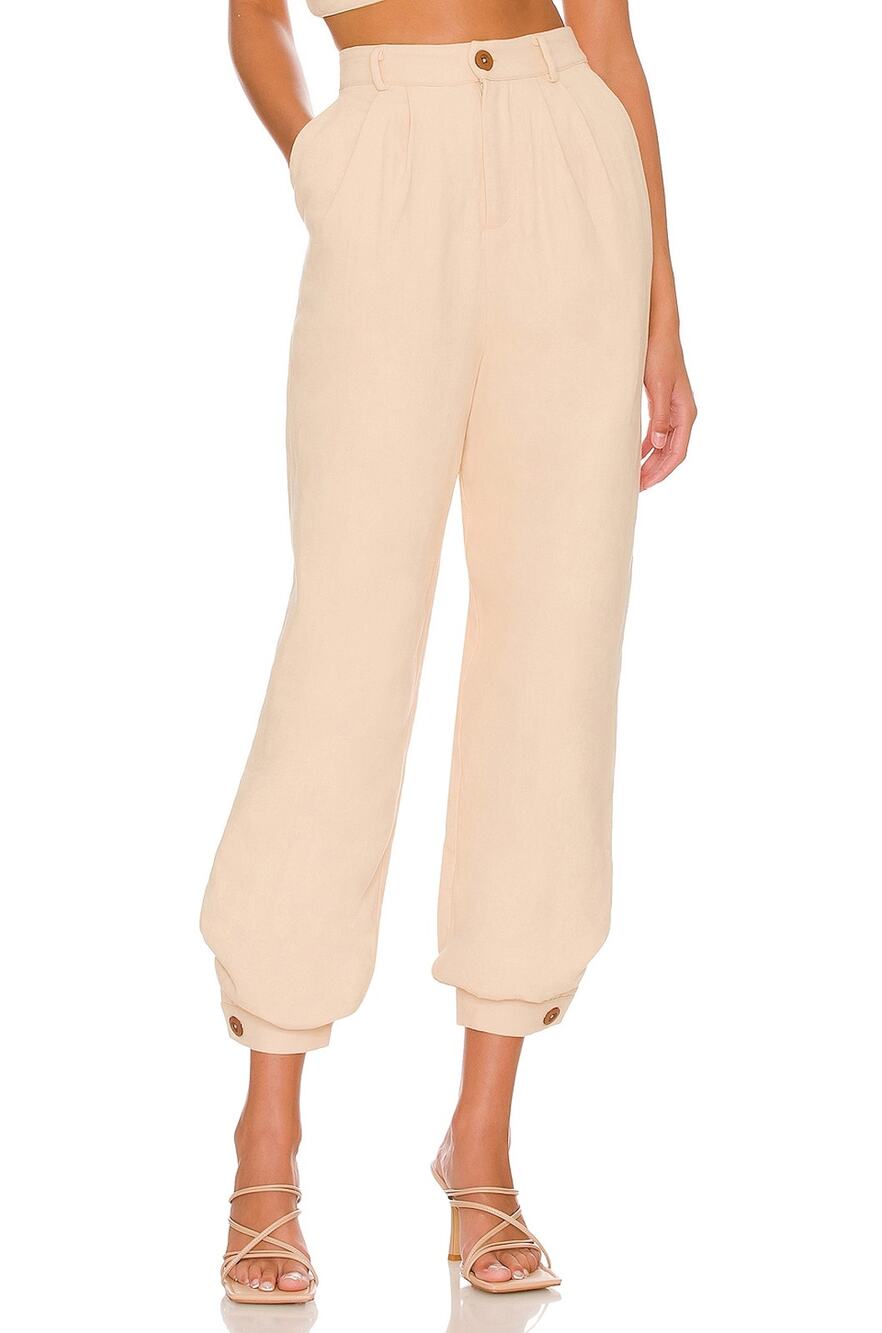 Lovers And Friends Pleated Tan Kacey Pants Size XS